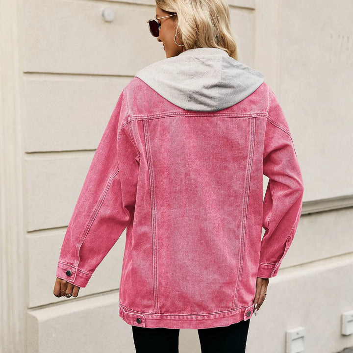Damen Weinlese Lange Jeansjacke | Knopf Daunen