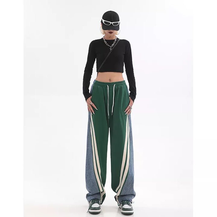 Stylische lockere Sweathose mit hoher Taille und weiten Beinen für Damen