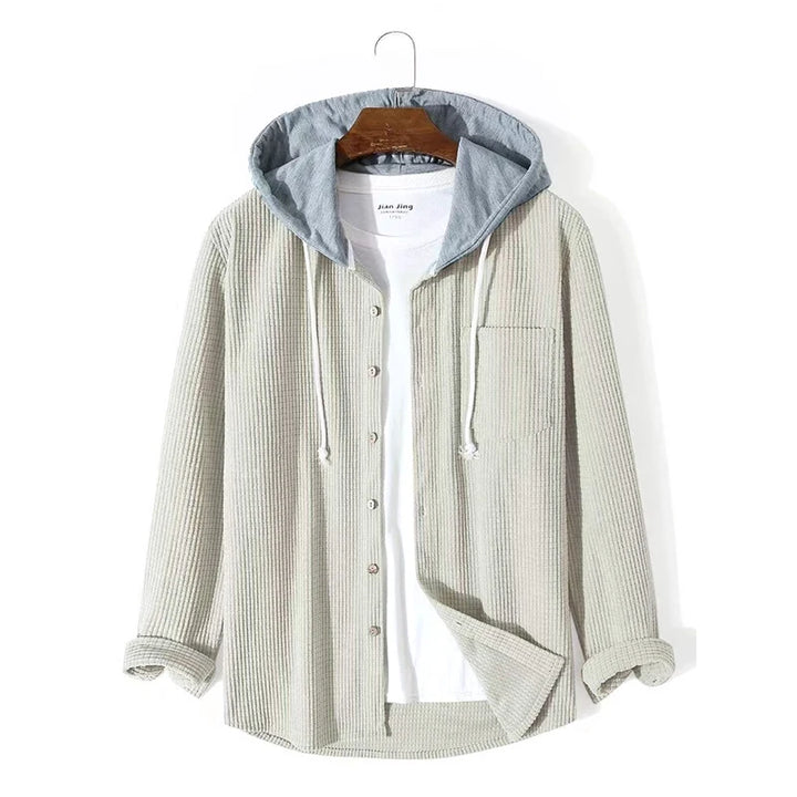 Herren Cord Jacke mit Knopfleiste | Kapuze