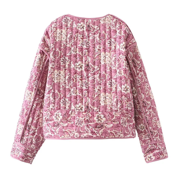 Damen Pufferjacke mit Rundhalsausschnitt | Reißverschluss