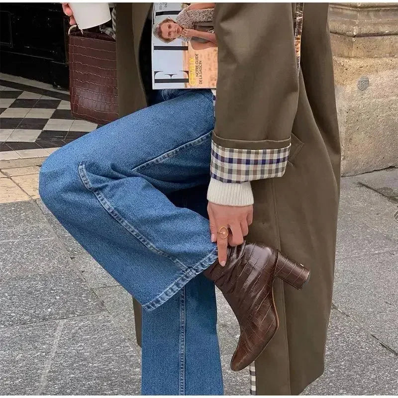 Damen Trench Coat mit Knopfleiste | Lange
