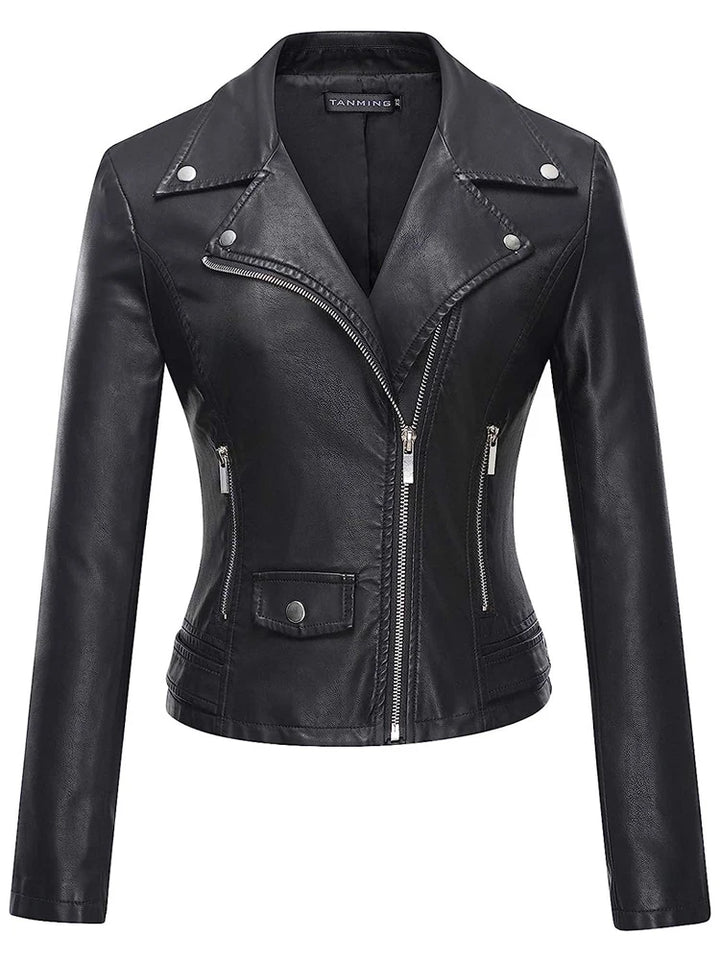 Lässige Jacke mit Revers und Reißverschluss für Damen | Modisch