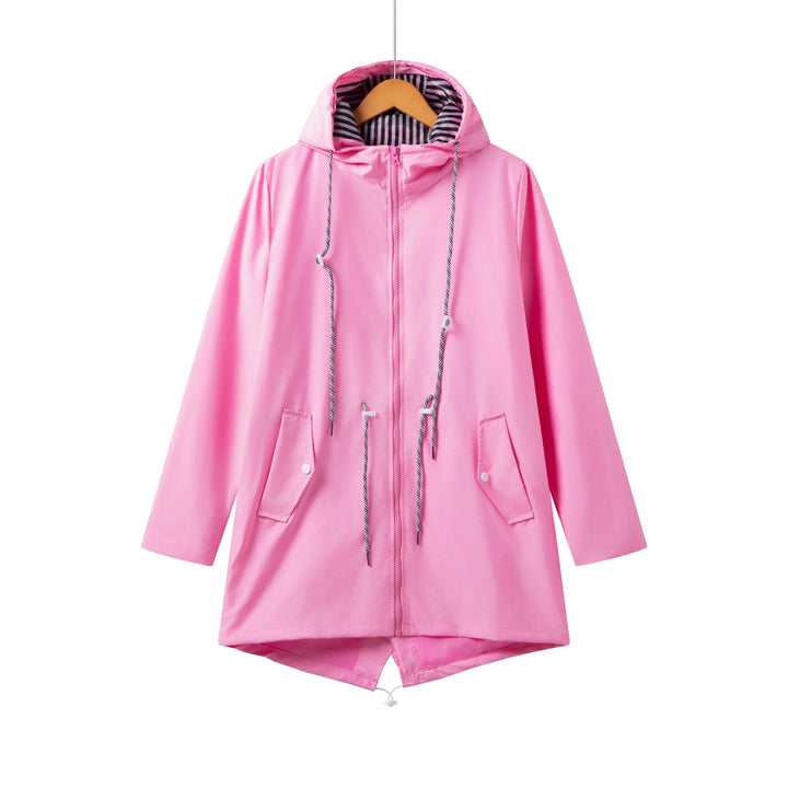 Modisch Wasserdichte Regenjacke für Damen mit Kapuze | Schlichte