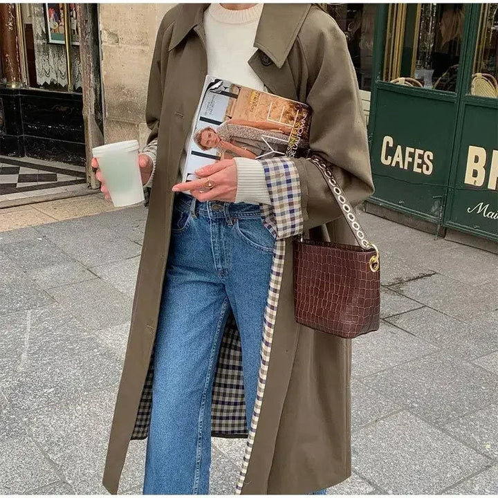 Damen Trench Coat mit Knopfleiste | Lange