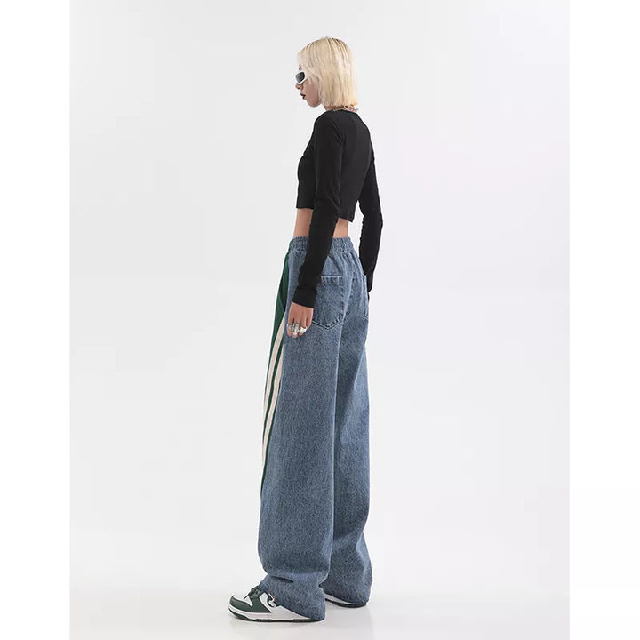 Stylische lockere Sweathose mit hoher Taille und weiten Beinen für Damen