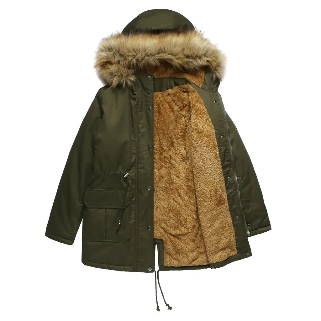 Parka Damen mit Kapuze und schmaler Passform | Retro
