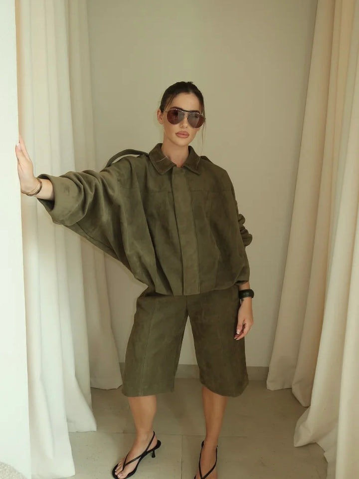 Damen Kurze Trendy Herbstjacke für Damen | Übergroß