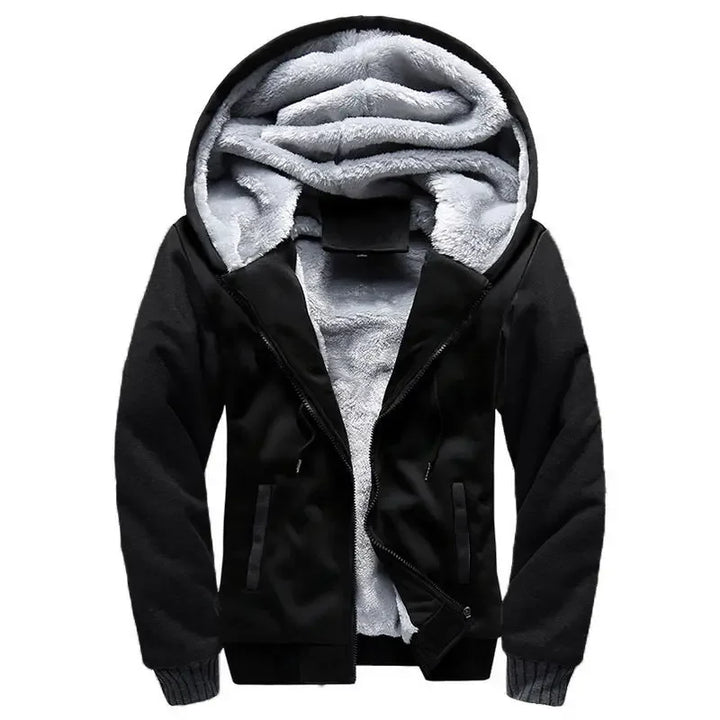 Dicke Fleece Steppjacke mit Kapuze für Herren | Funktional