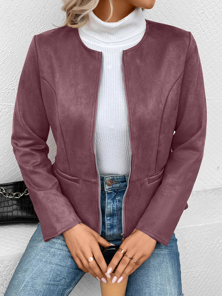 Damen Schlank Passform Übergangsjacke | Reißverschluss
