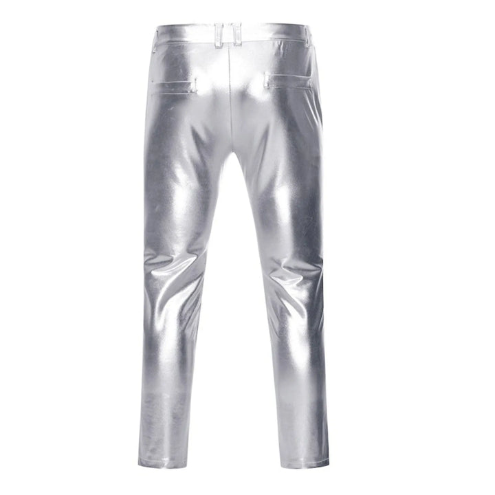 Moderne metallic-hose im lederlook für herren