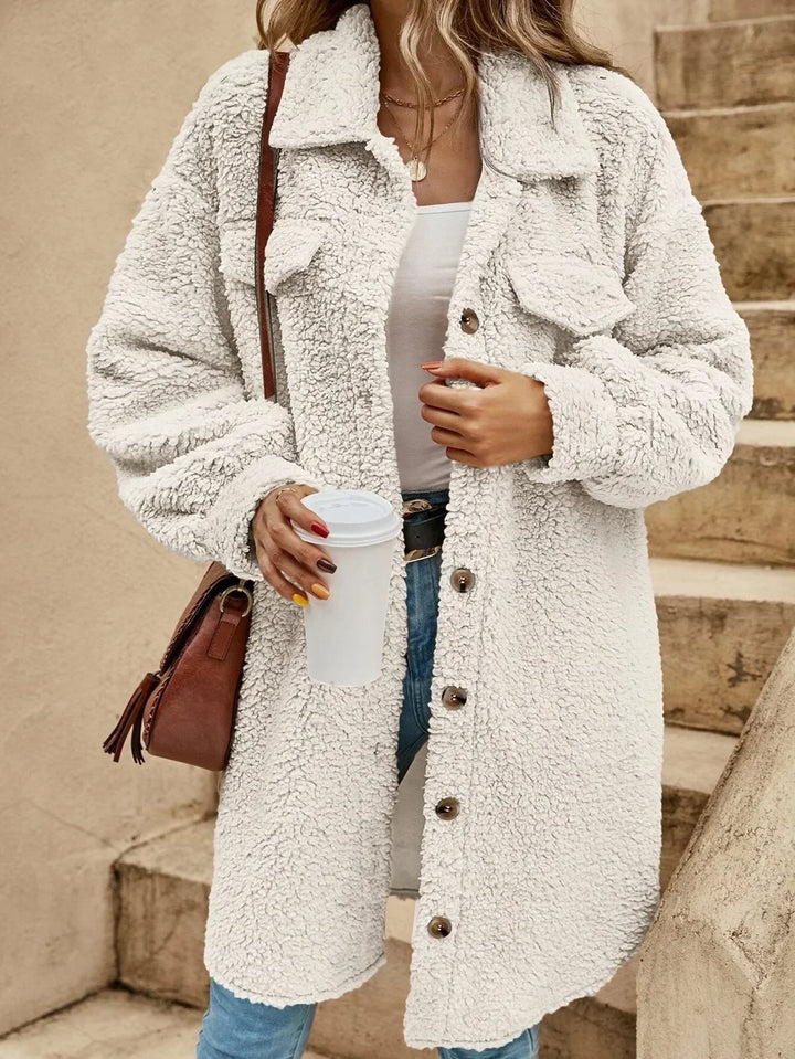 Damen Lang Teddy Jacke | Moderne