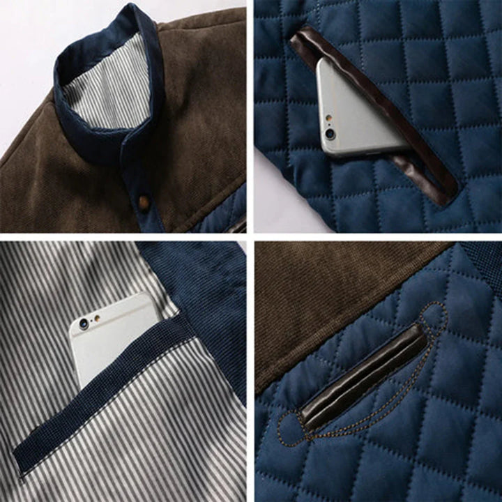 Herren Lässige Stehkragen Jacke | Gepolstert