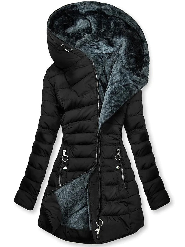 Damen Übergroße Lange Puffer Jacke | Kapuze