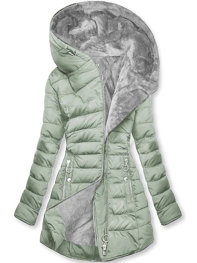 Damen Übergroße Lange Puffer Jacke | Kapuze