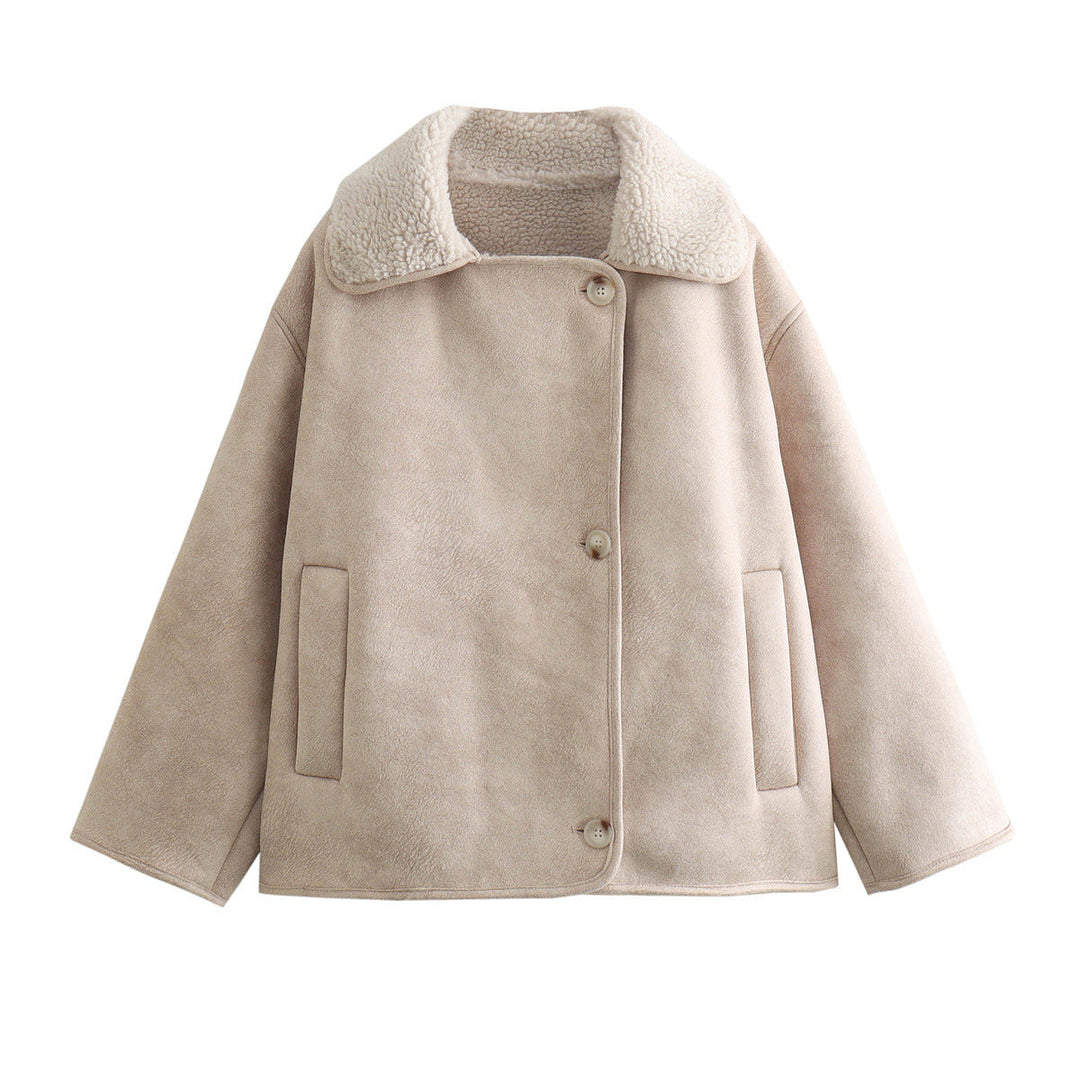 Stilvolle Winter Teddy Jacke mit Kragen für Damen | Modisch