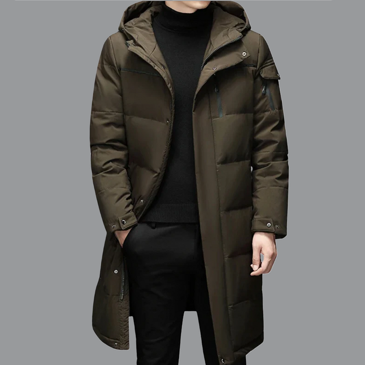 Herren Puffer Daunen Kapuze Jacke | Lange