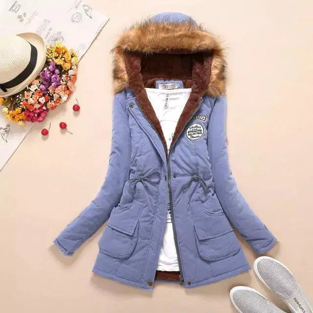 Damen Warme Winterparka-Jacke | Kapuze