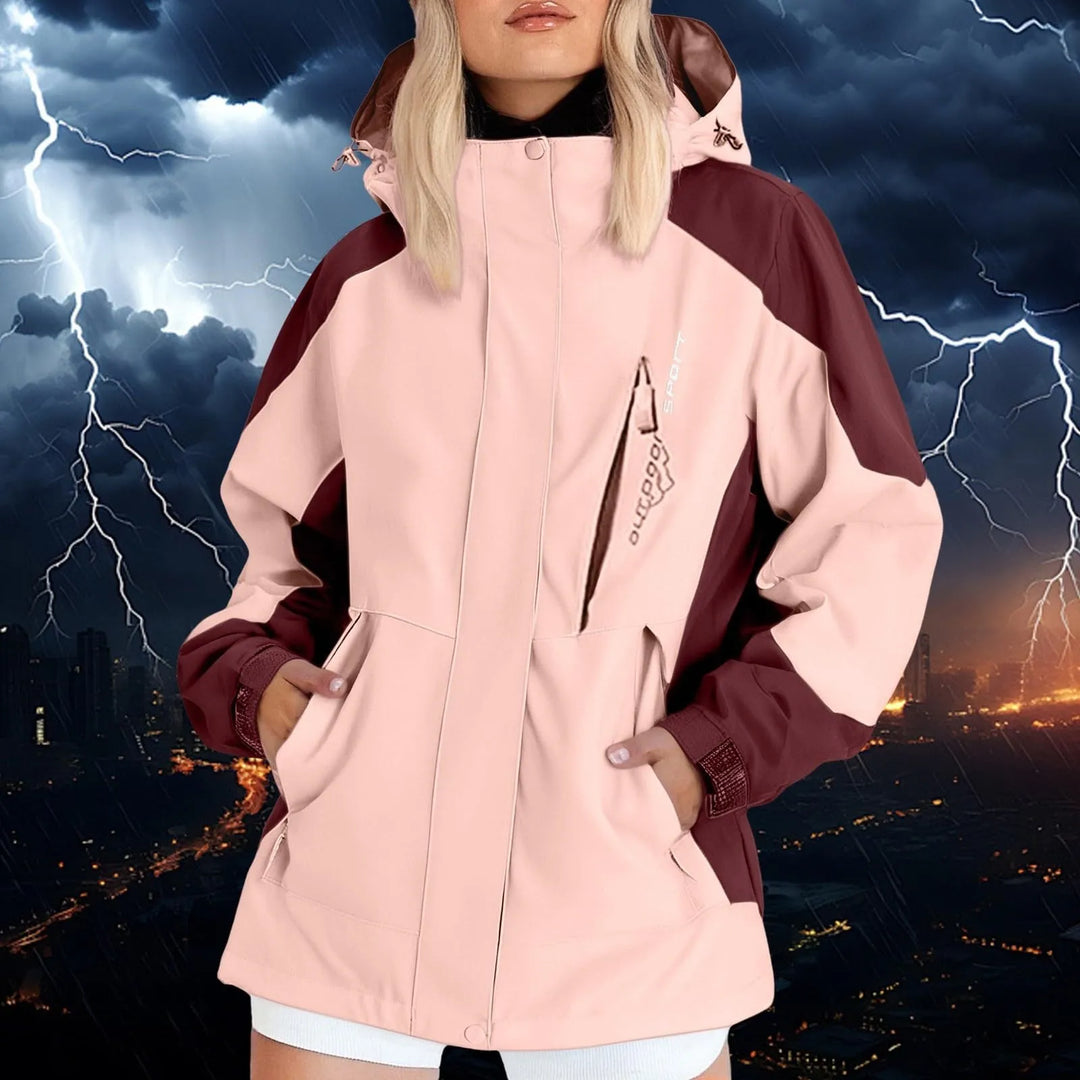 Atmungsaktive Regenjacke mit Kapuze für Damen | Outdoor
