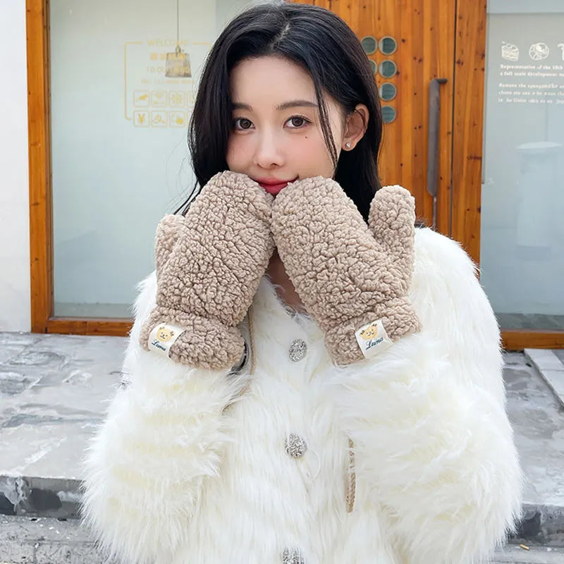 Weiche und warme teddy handschuhe