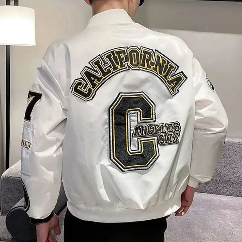 Gestempelte College Jacke mit Buchstaben-Patch für Herren | Lässig
