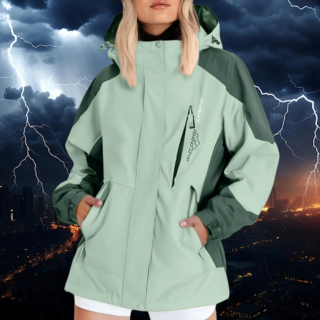 Atmungsaktive Regenjacke mit Kapuze für Damen | Outdoor