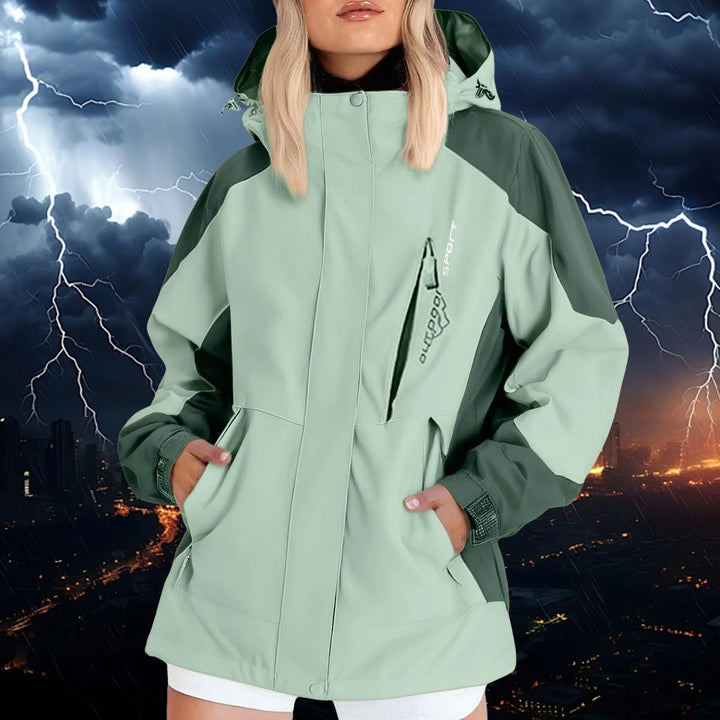 Atmungsaktive Regenjacke mit Kapuze für Damen | Outdoor