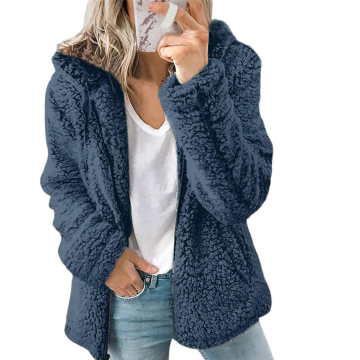 Damen Kapuzen-Teddy Jacke | Reißverschluss