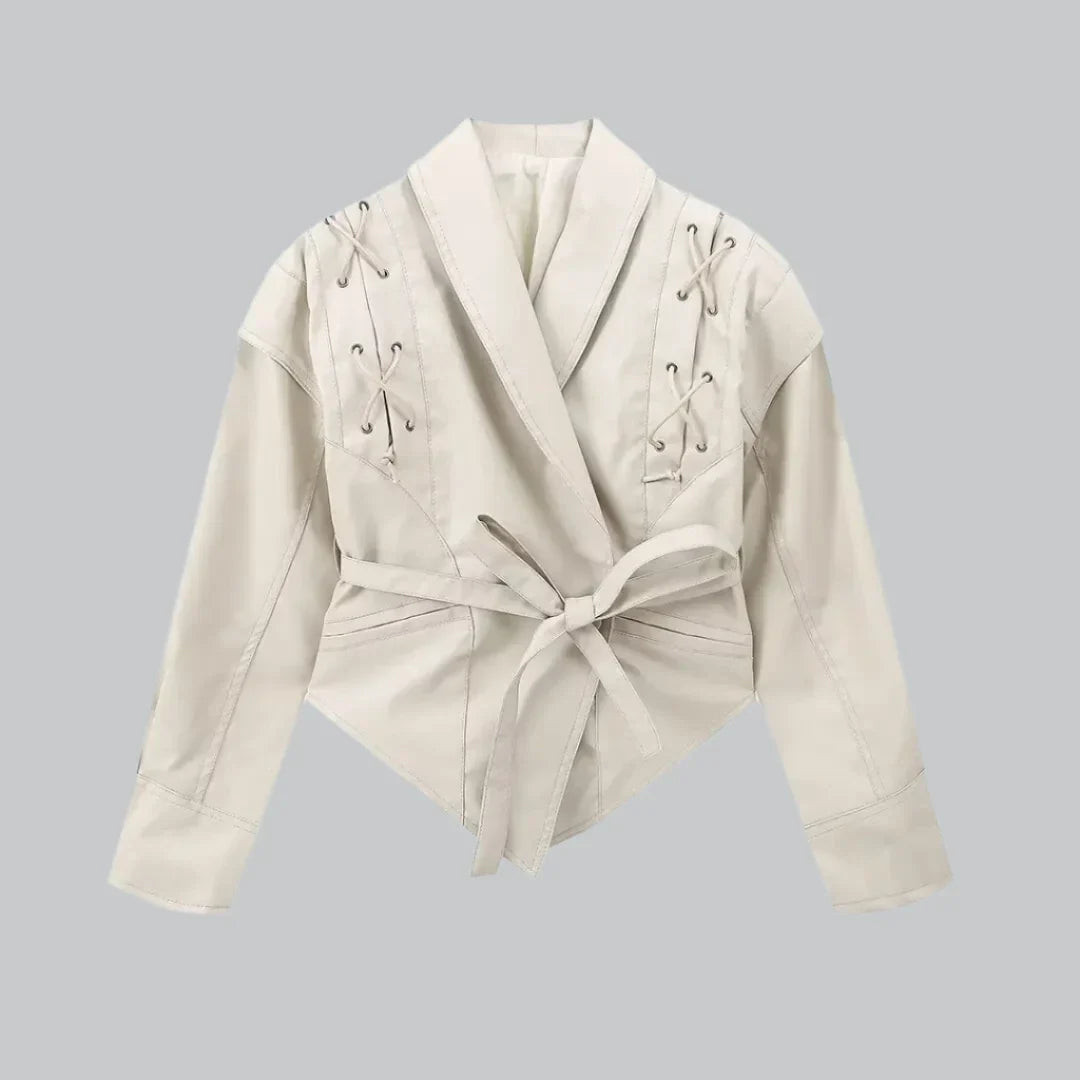 Damen Stilvolle jacke mit Krawatte | Elegante