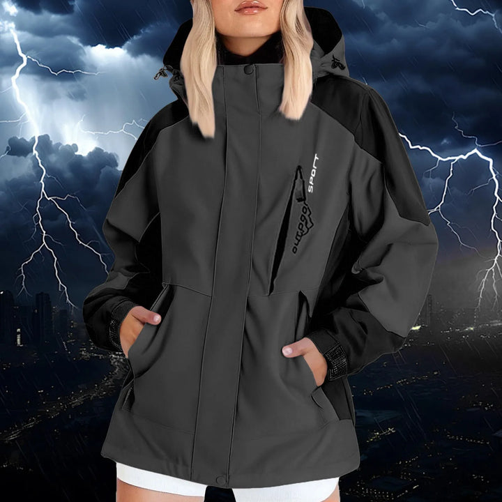 Atmungsaktive Regenjacke mit Kapuze für Damen | Outdoor