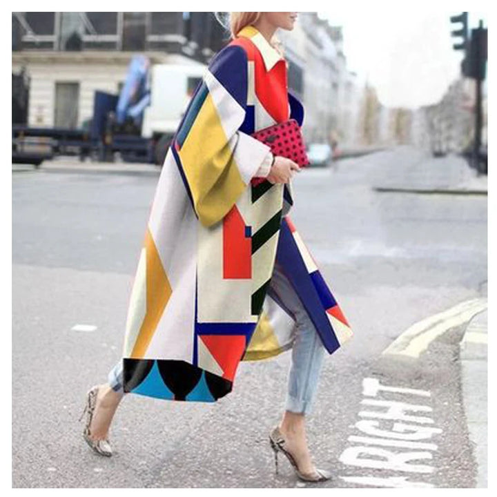Damen Lange Trench Coat | Glockenärmel