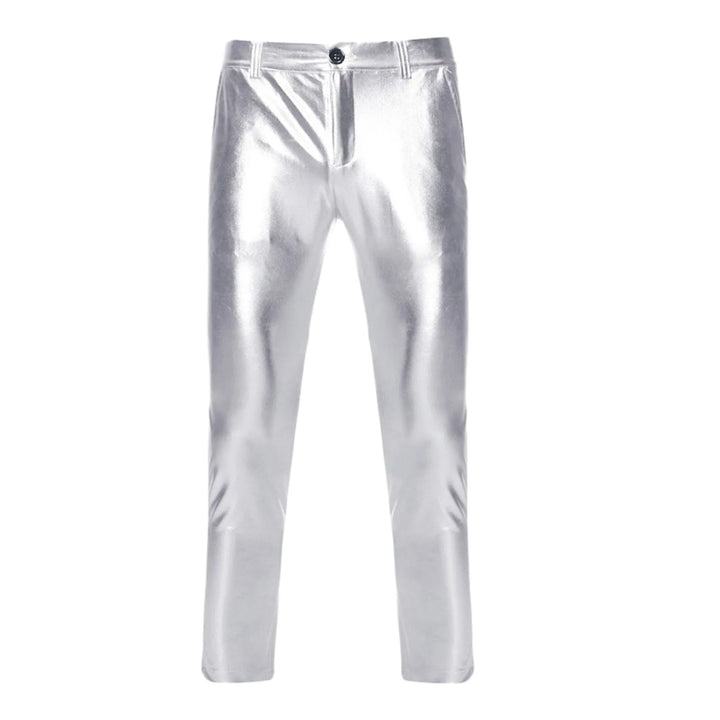 Moderne metallic-hose im lederlook für herren