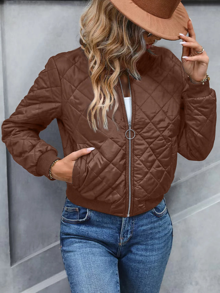 Damen-Steppjacke mit Stehkragen | Lange Ärmel