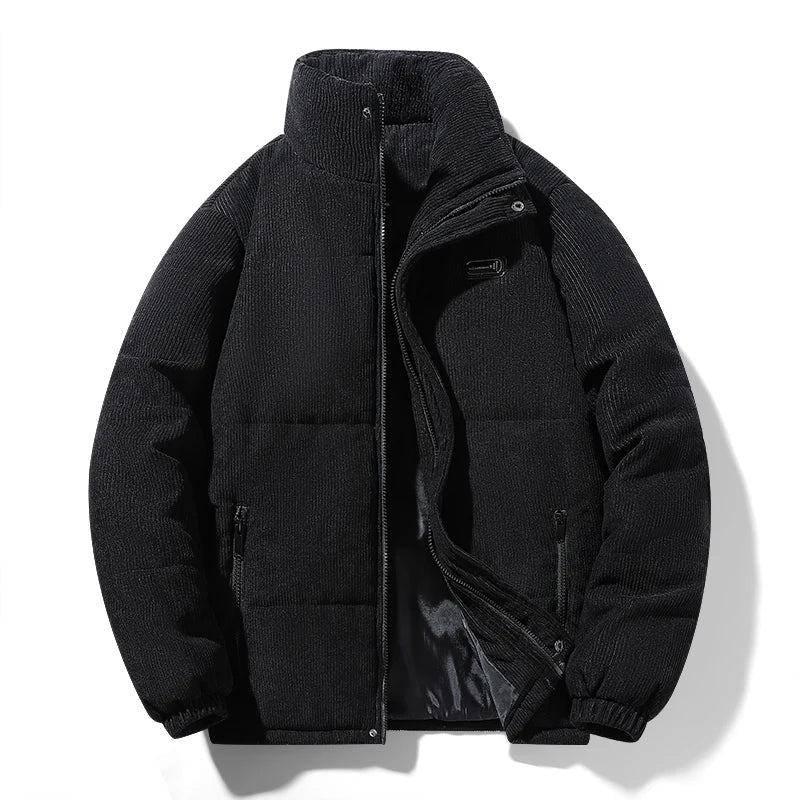 Herren Dicke Warme Winterjacke mit Reißverschluss | Langarm