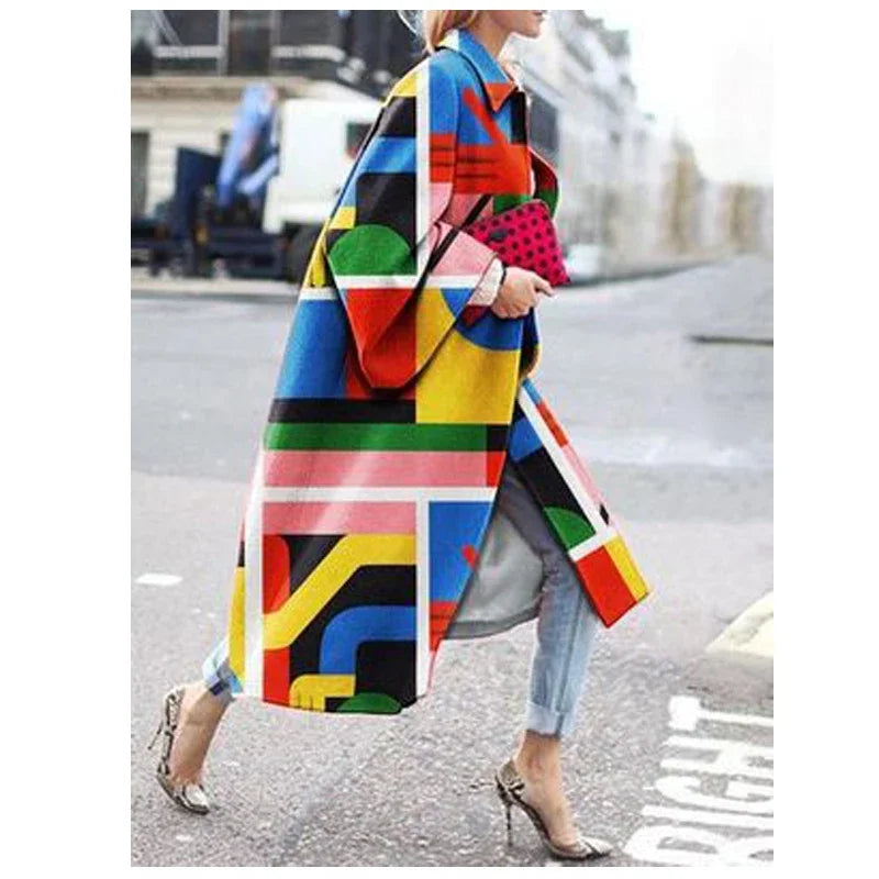 Damen Lange Trench Coat | Glockenärmel