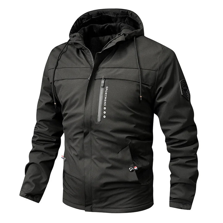 Winter Fleece Steppjacke für Herren mit Kapuze | Robust