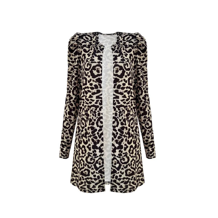 Damen Schlank Passform Jacke mit Leopardenmuster | Reißverschluss