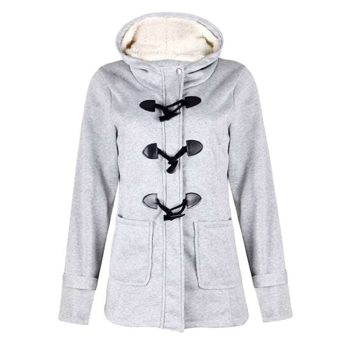 Damen Warme Mantel mit Kapuze | Fronttaschen