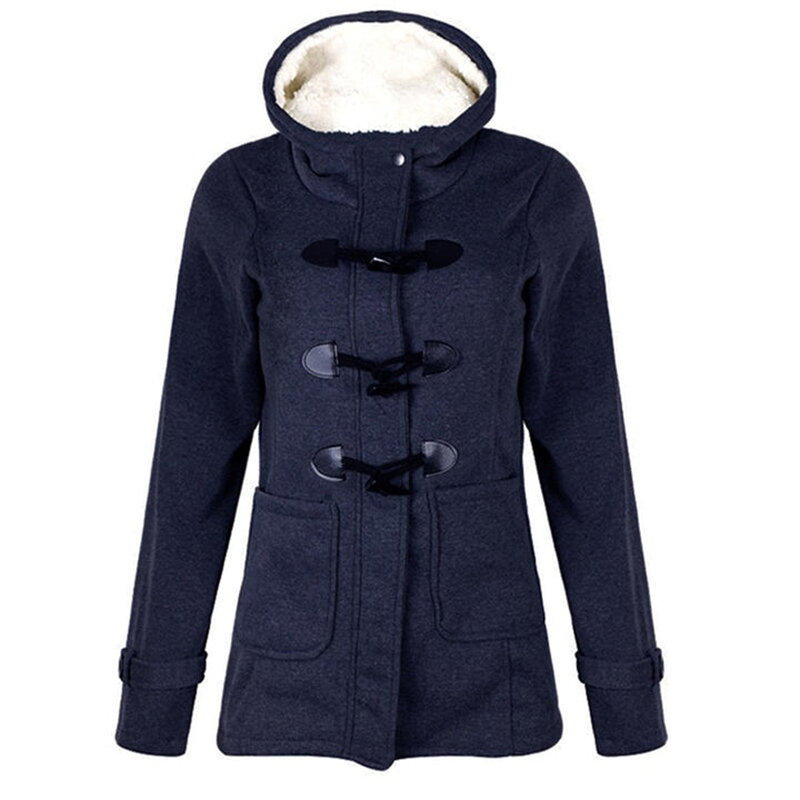 Damen Warme Mantel mit Kapuze | Fronttaschen