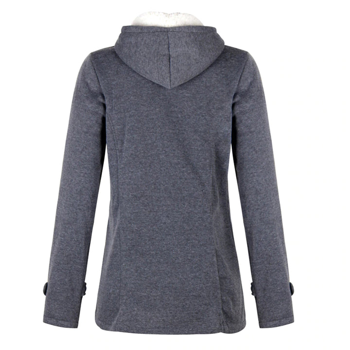 Damen Warme Mantel mit Kapuze | Fronttaschen