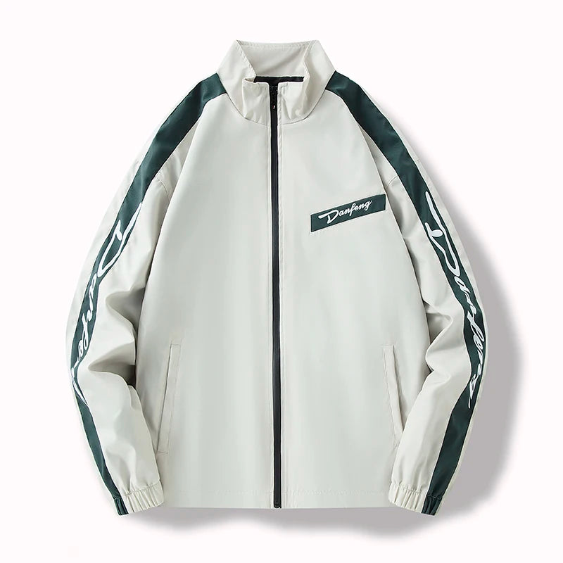 Herren Farbe Block Langarm Windjacke | Reißverschluss