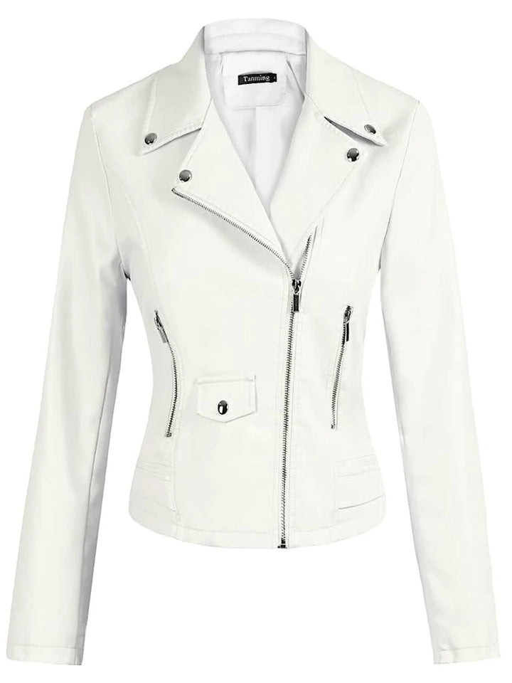 Lässige Jacke mit Revers und Reißverschluss für Damen | Modisch