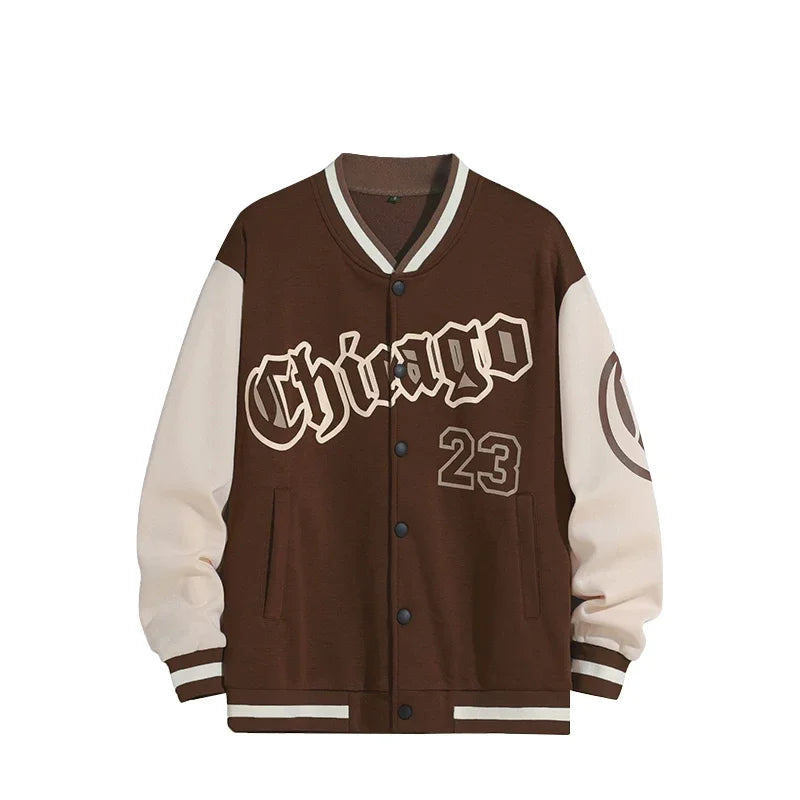 Herren Bedruckte College Jacke mit Kapuze | Langarm