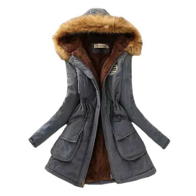Damen Warme Winterparka-Jacke | Kapuze