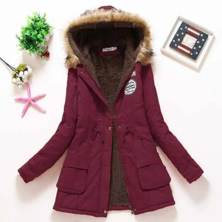 Damen Warme Winterparka-Jacke | Kapuze
