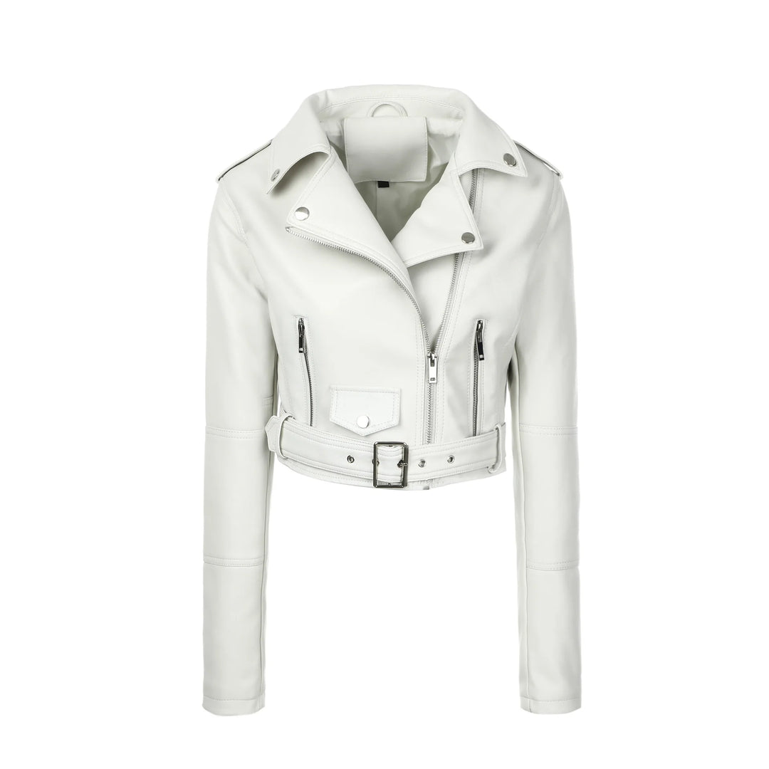 Bikerjacke mit verstellbarem Gürtel für Damen | Trendig