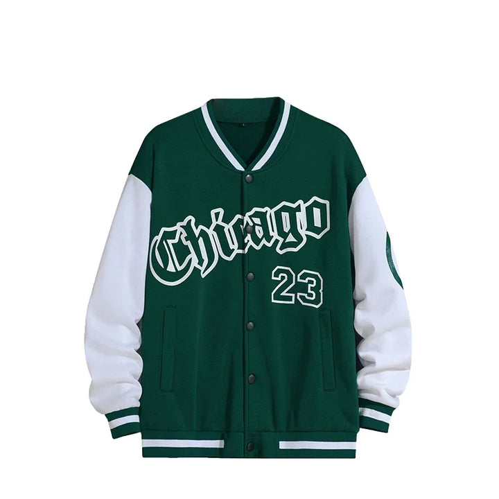 Herren Bedruckte College Jacke mit Kapuze | Langarm