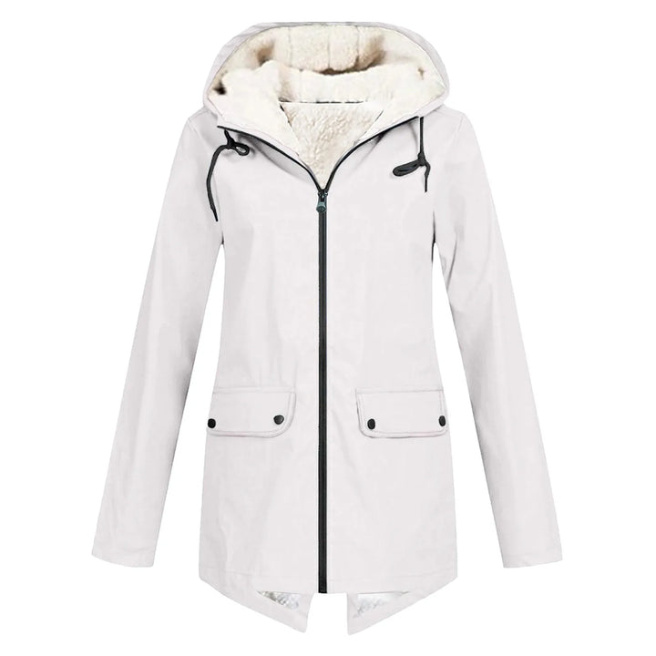 Wasserdichte Regenjacke für Damen mit warmem Futter | Warm
