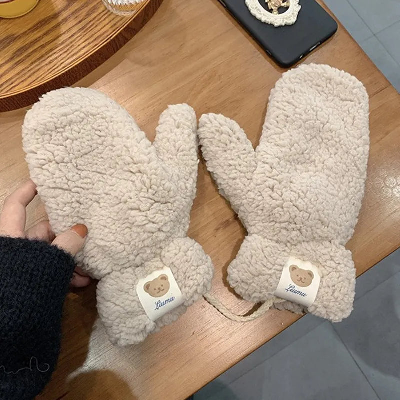 Weiche und warme teddy handschuhe