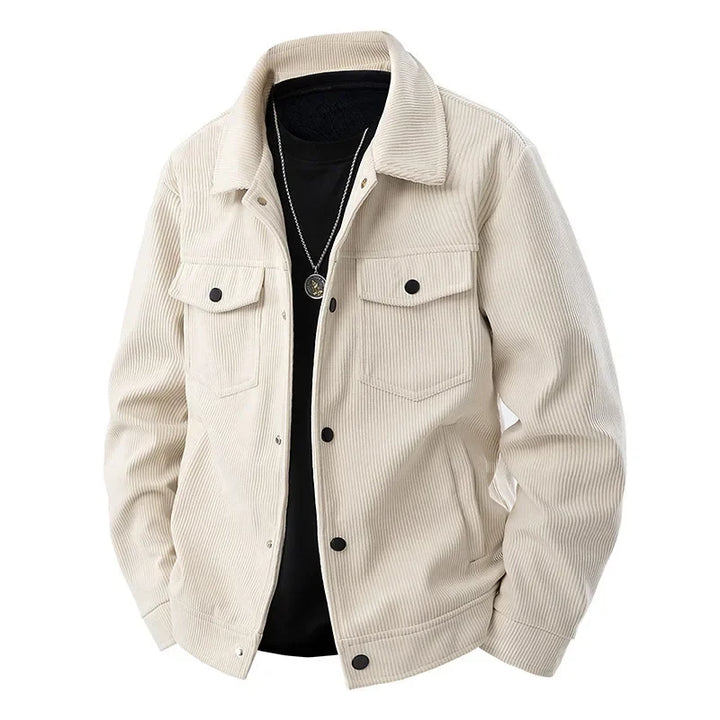 Herren Knopf Daunen Cord Jacke | Lässig
