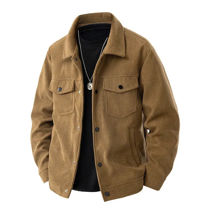 Herren Knopf Daunen Cord Jacke | Lässig